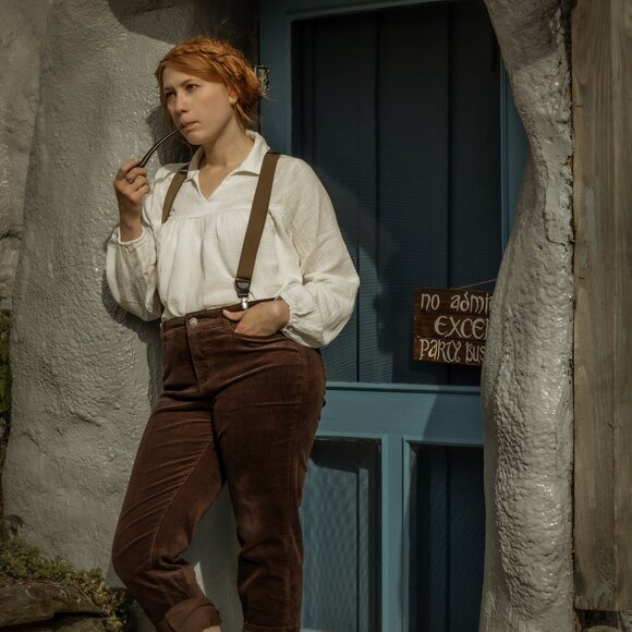 Hobbitcore  Inspired Collared Peasant Blouse - Picture 3 of 9